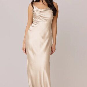 Champagne Silk Gown - Bridesmaid - Size 22 - Revelry Skye Color 703